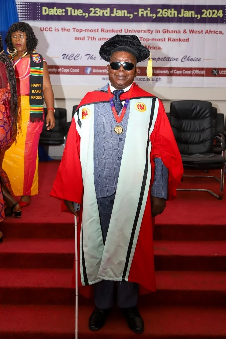 Meet Dr Ben Bishop Nyanihorba Ayamba, The First Visually Impaired PhD Graduate from UCC